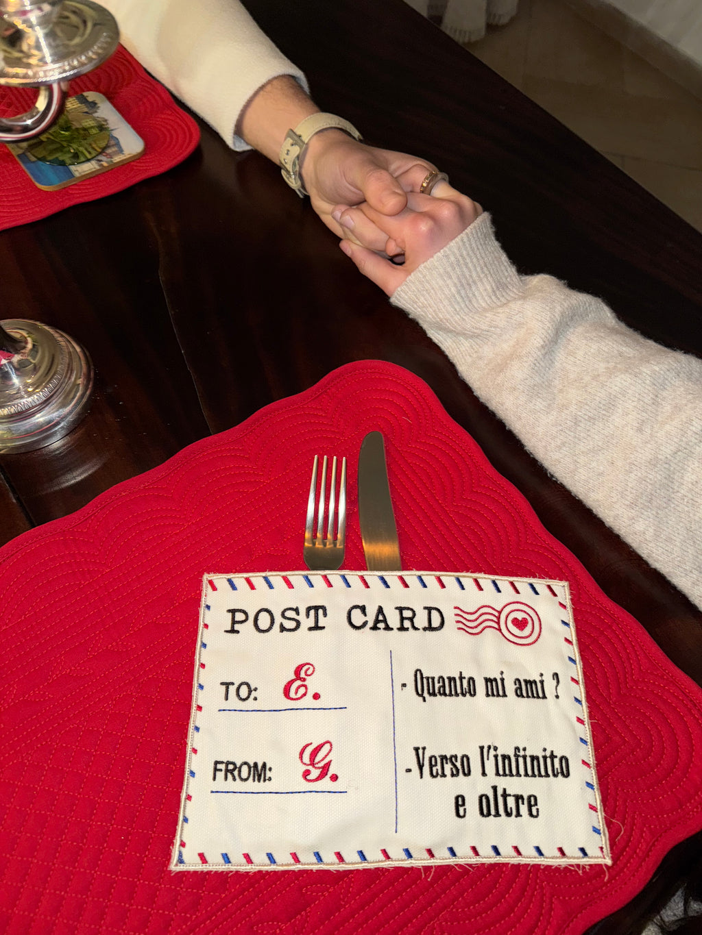 Tovaglietta Cartolina Postale - Scrivi il tuo messaggio d'amore